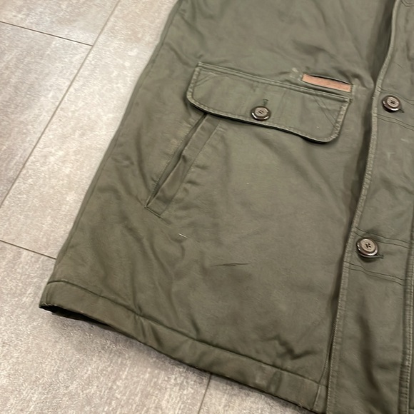 LL Bean Heavy Duty Flannel Lined Barn Coat Zip & Button Up - Picture 8 of 8